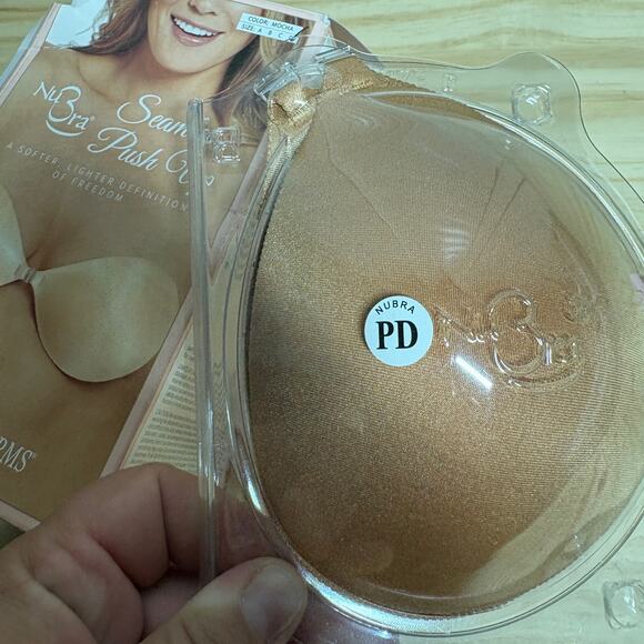 NuBra Fashion Forms Womens Size D Seamless Push Up Bra Mocha Backless Strapless - Picture 3 of 8